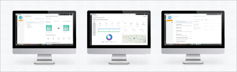 A cover image showing three different screen sizes with different analytic reports.