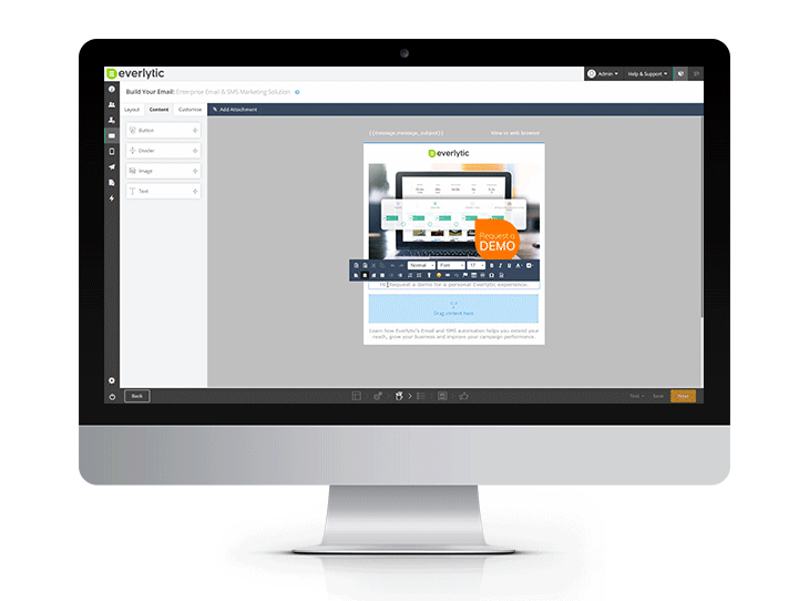 Marketing automation is easy with Everlytic's drag-and-drop email Builder