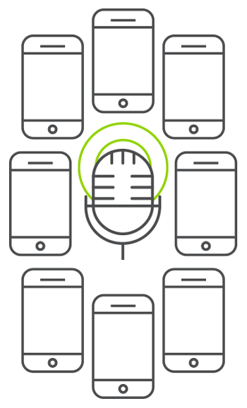 One microphone connecting to many phones | GIF