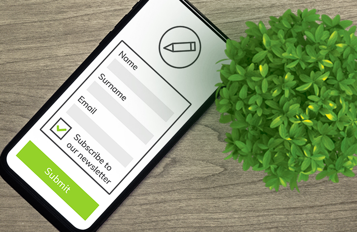 Subscription form on mobile