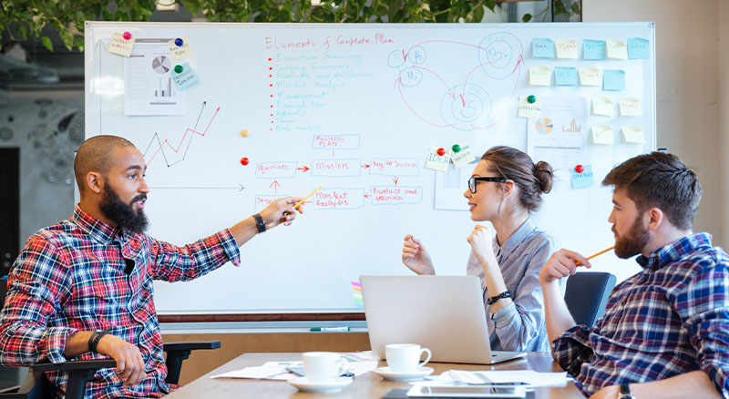 The Marketer's Roadmap to Email Marketing Mastery | Everlytic Growth Journey | Email marketing | Bulk communication | Team Strategising on Whiteboard