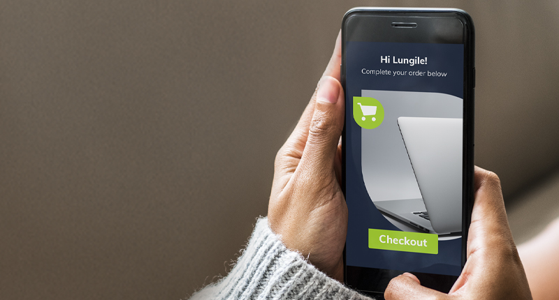 Your 2023 Black Friday Email To-Do List_Everlytic Blog_Checkout Button Design on a Cell Phone