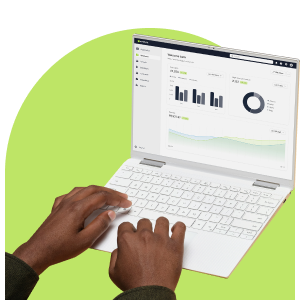 image of a laptop with email marketing analytics on the screen
