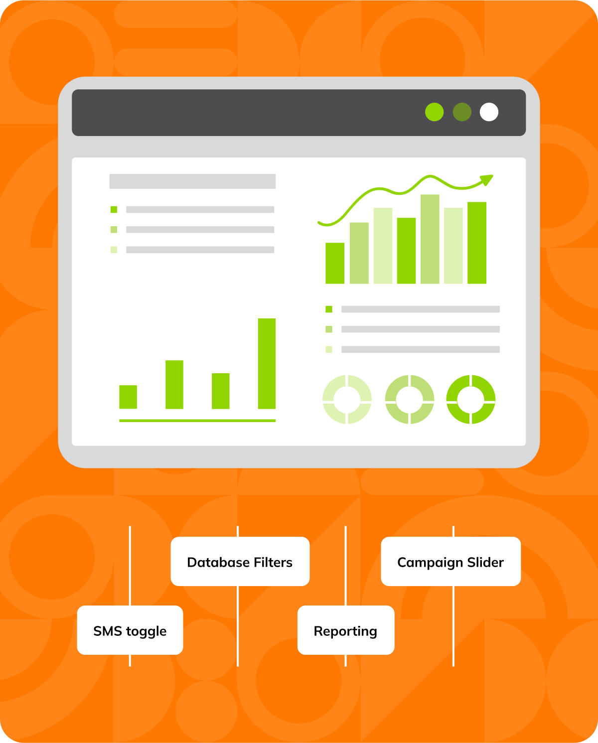 graphic of smart campaign analytics on an orange background