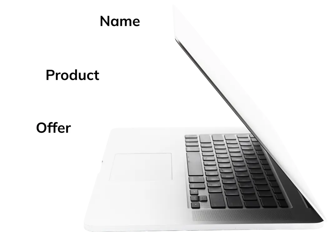 A graphic of a laptop and the process.