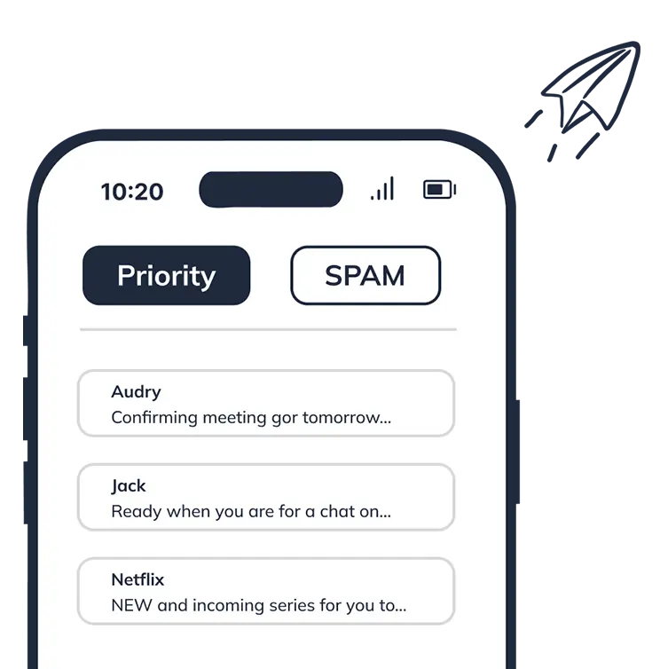 A mockup of a cellphone with messages.