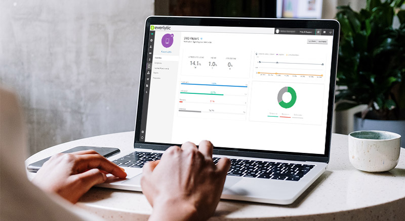 5 Data Compliance Traps to Avoid in SMS Marketing | Everlytic | SMS Report on laptop